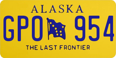 AK license plate GPO954