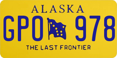 AK license plate GPO978