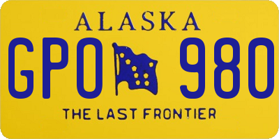 AK license plate GPO980