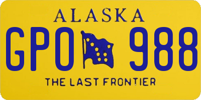 AK license plate GPO988