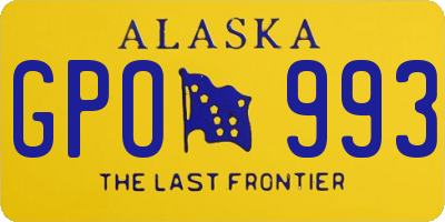 AK license plate GPO993