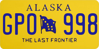 AK license plate GPO998