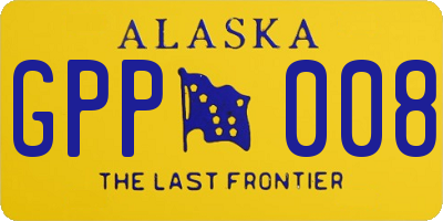 AK license plate GPP008
