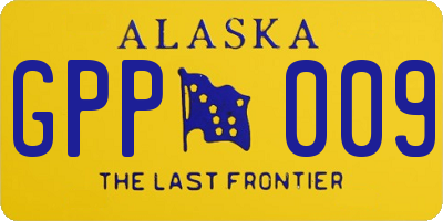 AK license plate GPP009