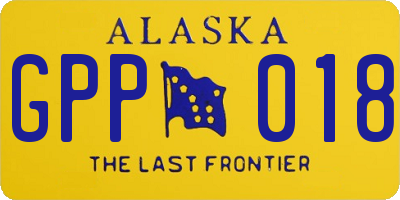 AK license plate GPP018