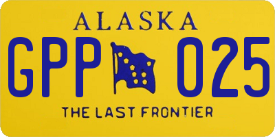 AK license plate GPP025