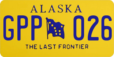 AK license plate GPP026