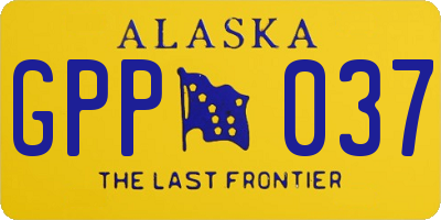 AK license plate GPP037