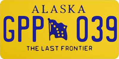 AK license plate GPP039