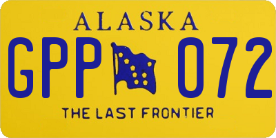 AK license plate GPP072