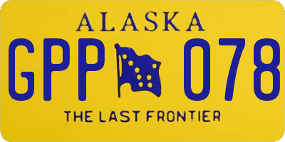 AK license plate GPP078