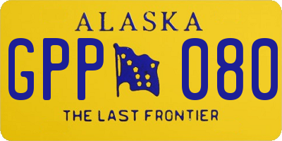 AK license plate GPP080