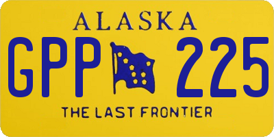 AK license plate GPP225