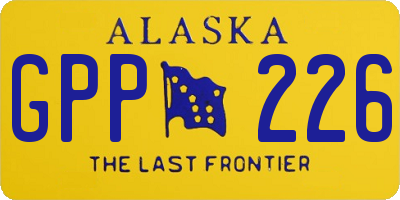 AK license plate GPP226