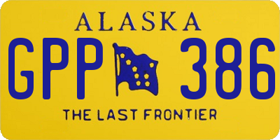 AK license plate GPP386