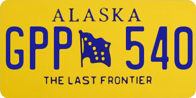 AK license plate GPP540