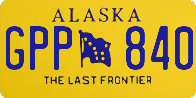 AK license plate GPP840