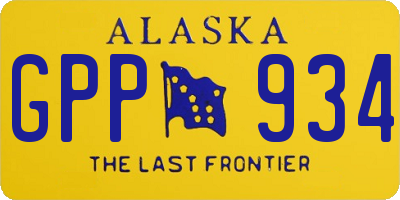 AK license plate GPP934