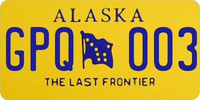 AK license plate GPQ003