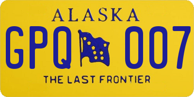 AK license plate GPQ007