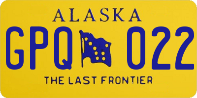 AK license plate GPQ022
