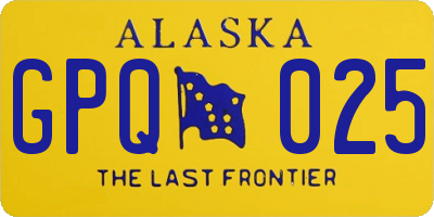AK license plate GPQ025