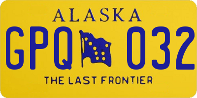 AK license plate GPQ032