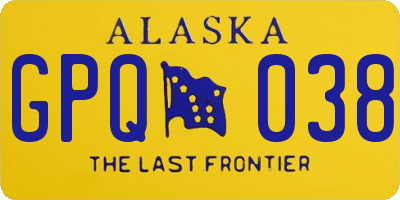 AK license plate GPQ038