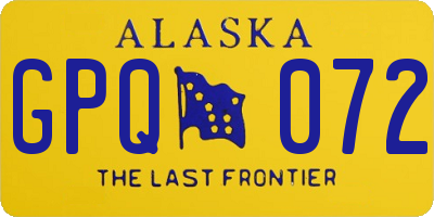 AK license plate GPQ072