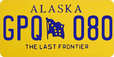AK license plate GPQ080
