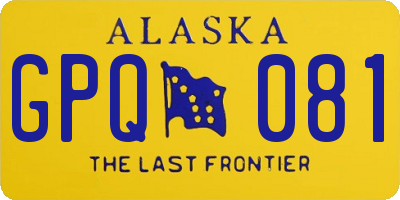 AK license plate GPQ081