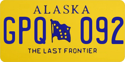 AK license plate GPQ092