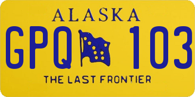 AK license plate GPQ103