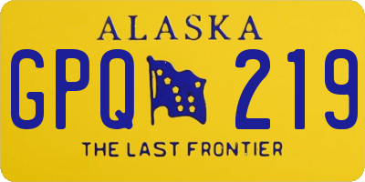 AK license plate GPQ219