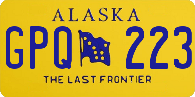 AK license plate GPQ223
