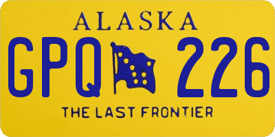 AK license plate GPQ226