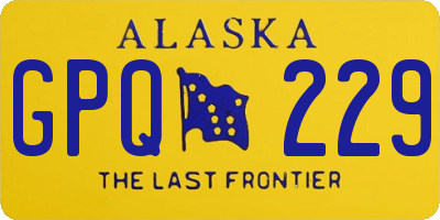 AK license plate GPQ229