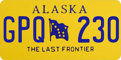 AK license plate GPQ230