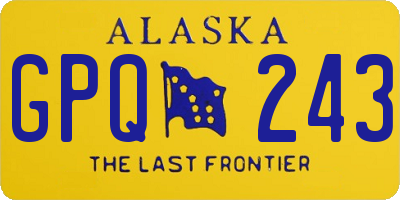 AK license plate GPQ243
