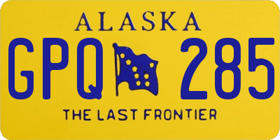 AK license plate GPQ285