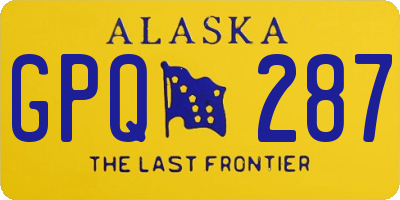 AK license plate GPQ287