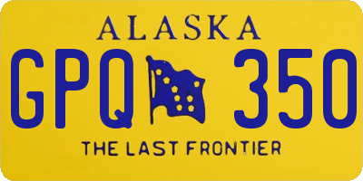 AK license plate GPQ350
