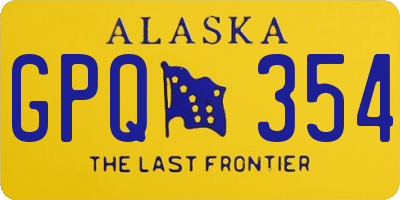 AK license plate GPQ354