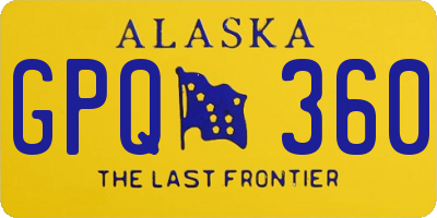 AK license plate GPQ360