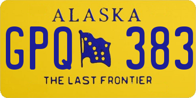 AK license plate GPQ383