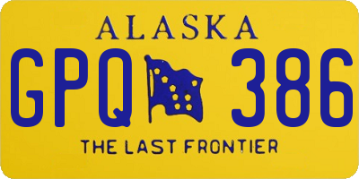AK license plate GPQ386