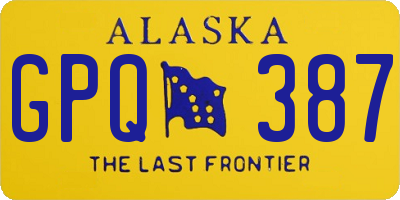 AK license plate GPQ387