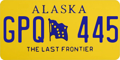 AK license plate GPQ445