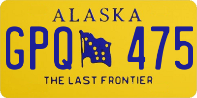 AK license plate GPQ475