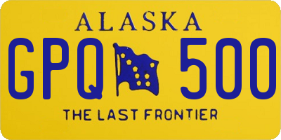 AK license plate GPQ500
